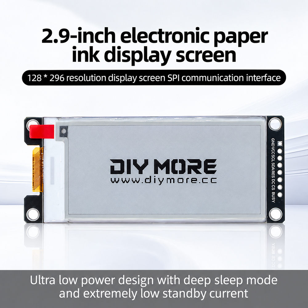 Display Epaper 2.9 - หน้าจอแสดงผลขนาด 2.9 นิ้ว สีดำ ขาว แดง