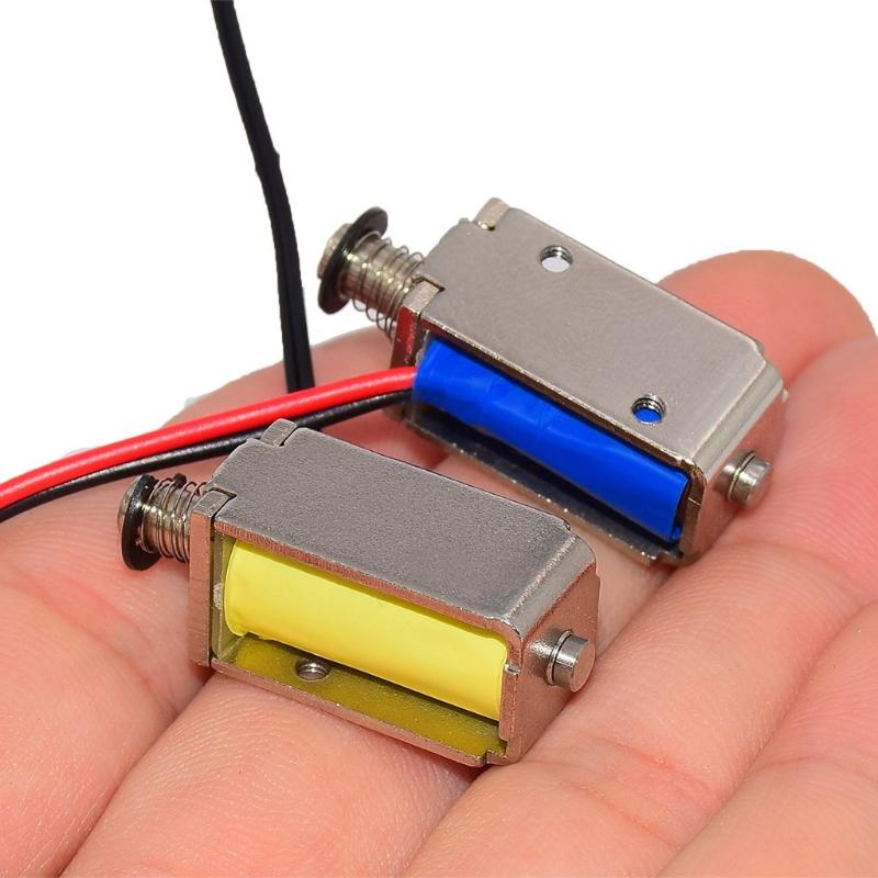 Diy Automation Projects - โซลินอยด์แม่เหล็กไฟฟ้าแบบดึง-ดันขนาดเล็ก DC 3V 5V-6V 12V ระยะชัก
