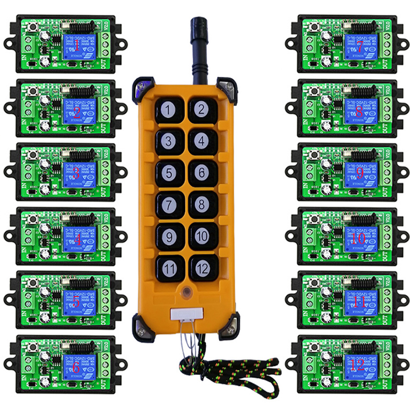 Home Automation Diy - รีเลย์สวิตช์ควบคุมระยะไกลแบบไร้สาย RF 1 ช่อง ระยะไกล 3000