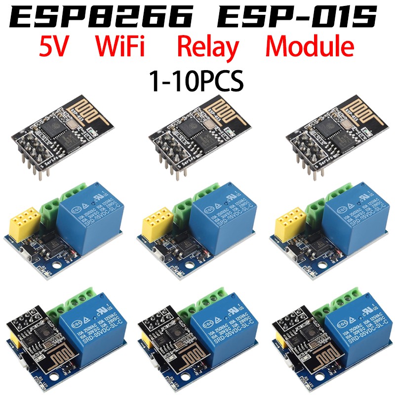 Home Automation With Arduino - ESP8266 ESP-01 ESP-01S 5V ไวไฟรีเลย์โมดูลสมาร์ทโฮมรีโมทคอนโทรลสวิตช์โทรศัพท์ APP